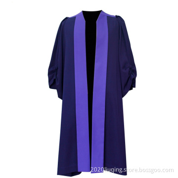 New Customs High Quality England College Uniform Graduation Doctoral Gowns in Purple